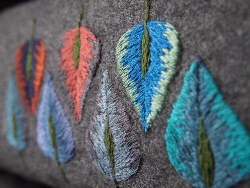 embroidery: leaf